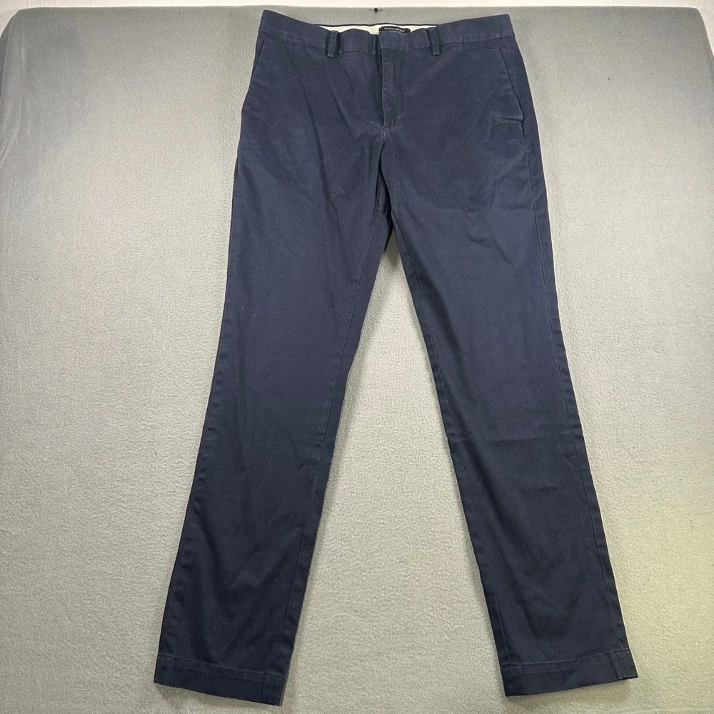 Banana Republic Fulton Rapid Movement Chino Pants Preppy Navy 34x33 795221-00